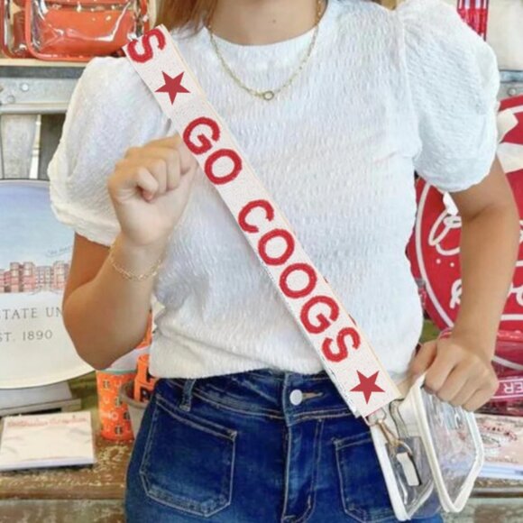 Go Coogs University of Houston Beaded Purse Strap | Houston Purse Strap - Picture 2 of 4